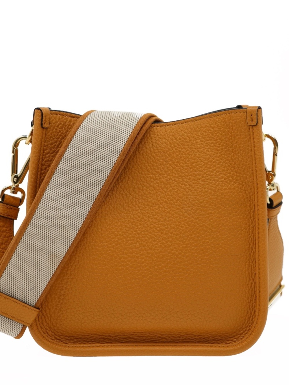 Prada Shoulder Bag Guitar Strap Light Brown Leather Small 1BH191 New - Picture 6 of 8